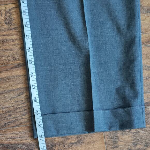 John Varvatos Wool Trousers Mens 40"x31" Gray Dress Suit Pants Cuffed Classic - Picture 7 of 7